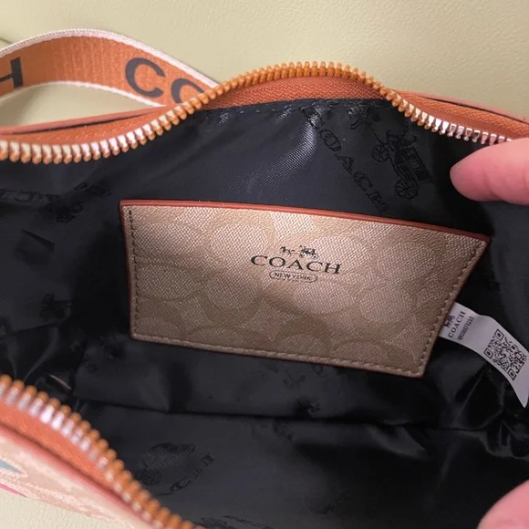 Coach Beige and Pink Cherry Pattern Bag - Picture 3 of 6